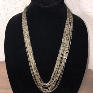Gold Tone Multi Strand Necklace